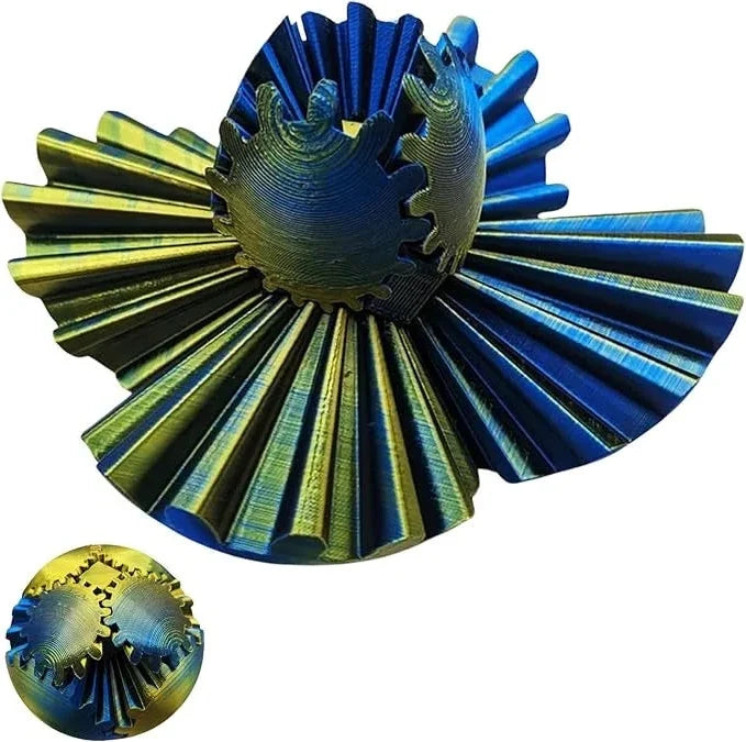 Handheld Steampunk Rotating Gear Ball Fidget Toy. Relieves stress, anxiety & improves focus for adults & teens.