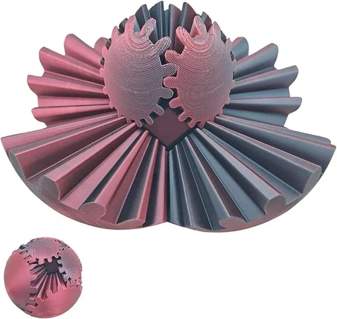 Intricate Steampunk Fidget Gear Ball. Tactile sensory toy for focus, anxiety, and stress relief at desk or home.