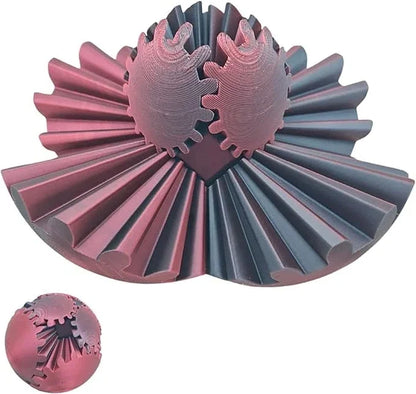 Intricate Steampunk Fidget Gear Ball. Tactile sensory toy for focus, anxiety, and stress relief at desk or home.