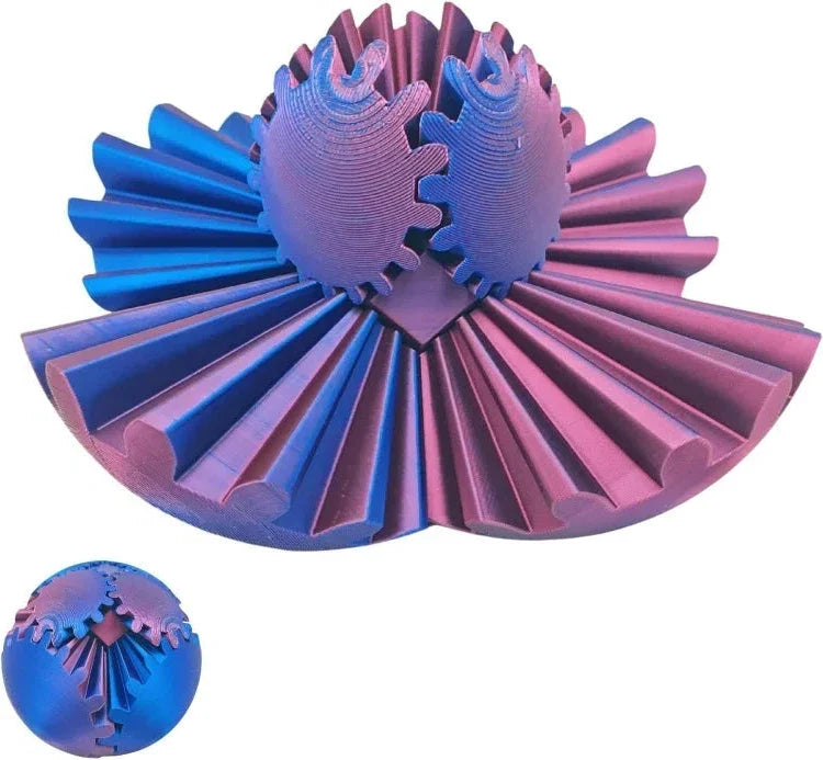 Steampunk Gear Fidget Ball. Rotating mechanical desk toy, focus aid, & sensory gadget for stress/anxiety relief.