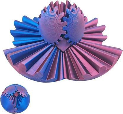 Steampunk Gear Fidget Ball. Rotating mechanical desk toy, focus aid, & sensory gadget for stress/anxiety relief.