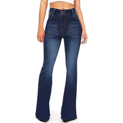 Stylish Stella high-waisted flared jeans. Women's retro bell-bottoms, ideal for a casual and chic outfit.