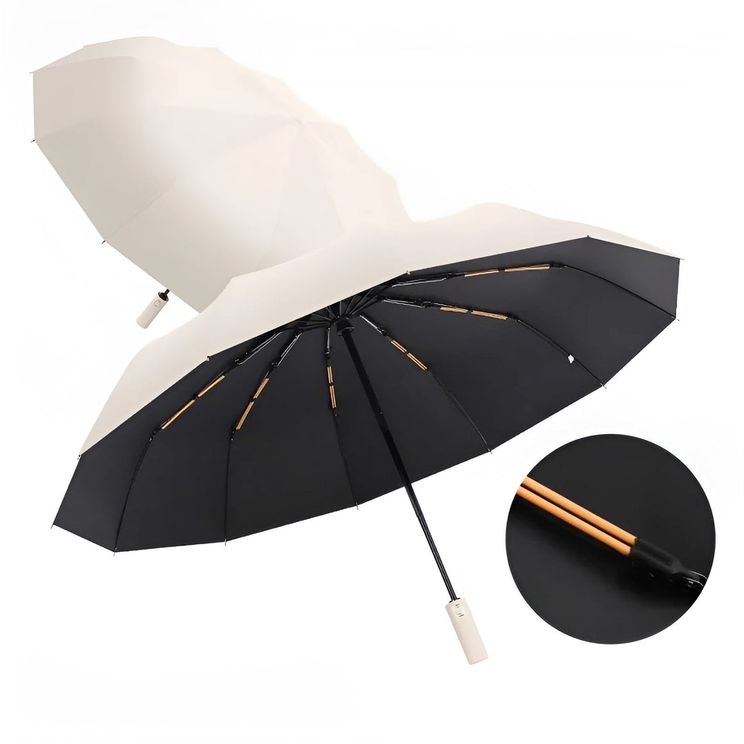 Unisex StormShield automatic umbrella, compact, weather-resistant & offers strong UV protection.