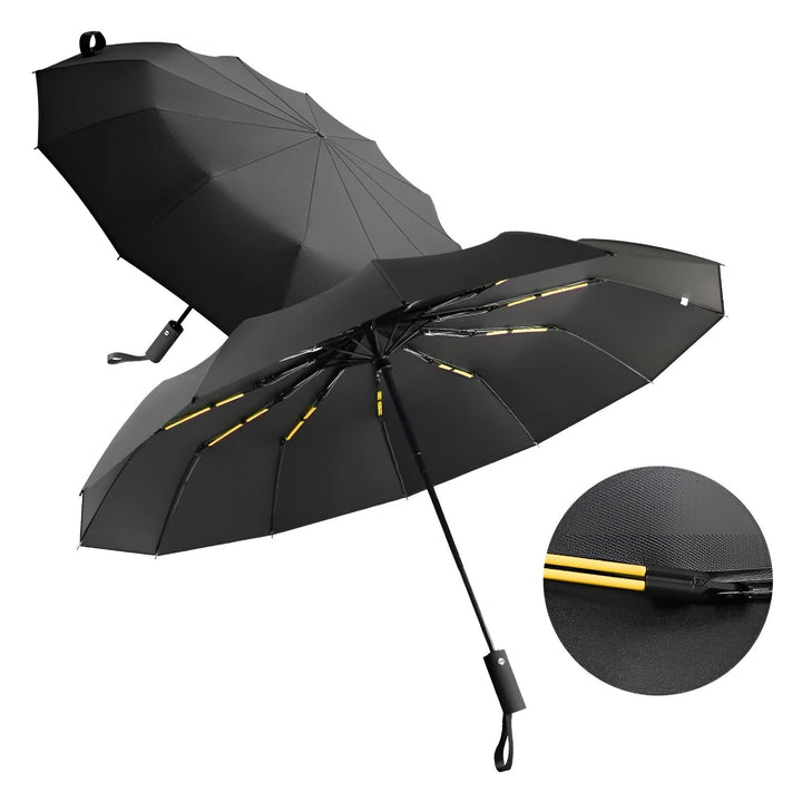 Weather-resistant StormShield umbrella, durable for strong winds, heavy rain & UV rays.