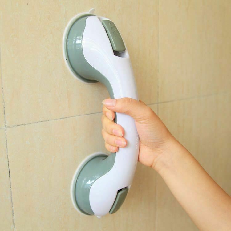 Sturdy suction grab bar for shower safety & fall prevention. Ideal bathroom mobility aid for elderly & handicap support.