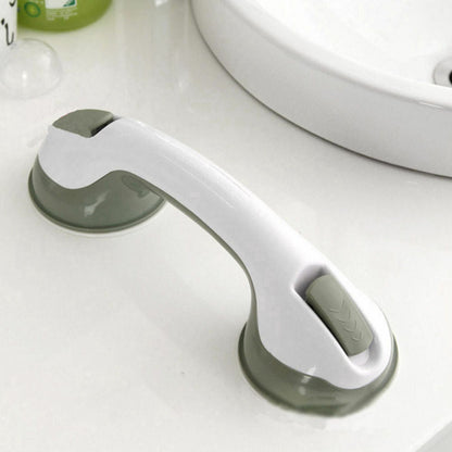 Portable suction cup shower handle; easy-to-install bathtub rail for elderly assistance & shower safety.