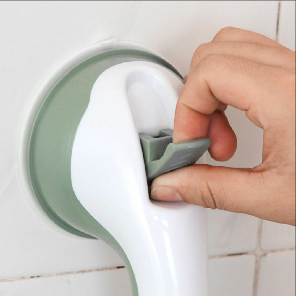 Durable suction bathroom grab bar, provides essential fall prevention & handicap support in showers & tubs.