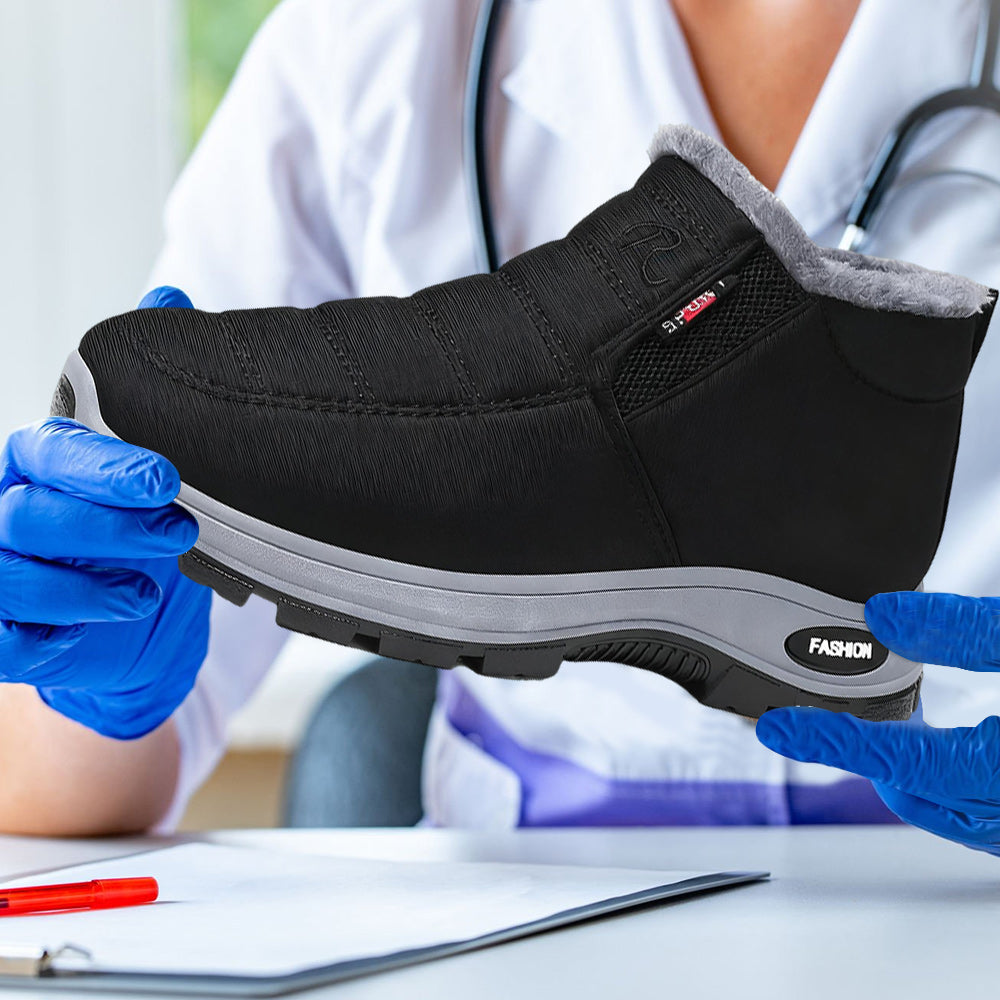 Durable women's orthopedic winter ankle boots, cozy & supportive for daily wear.