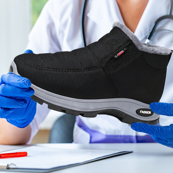 Durable women's orthopedic winter ankle boots, cozy & supportive for daily wear.