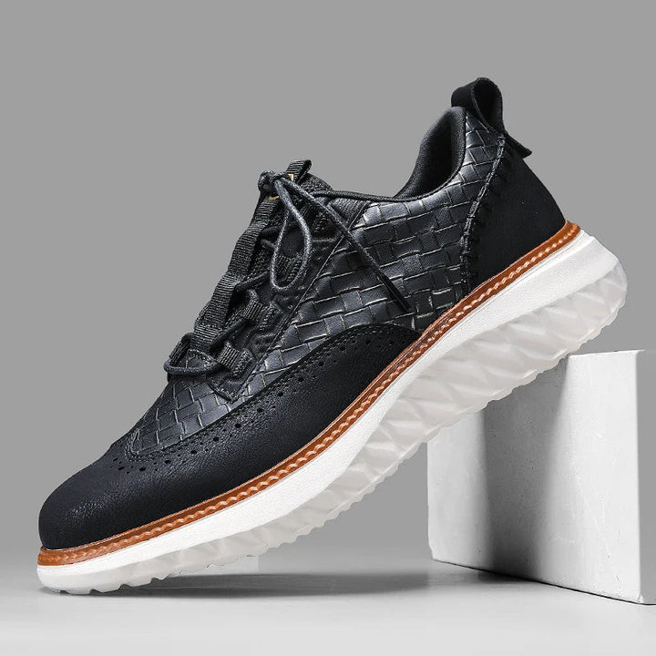 Black men's breathable sneakers, providing all-day comfort and support for everyday walking.