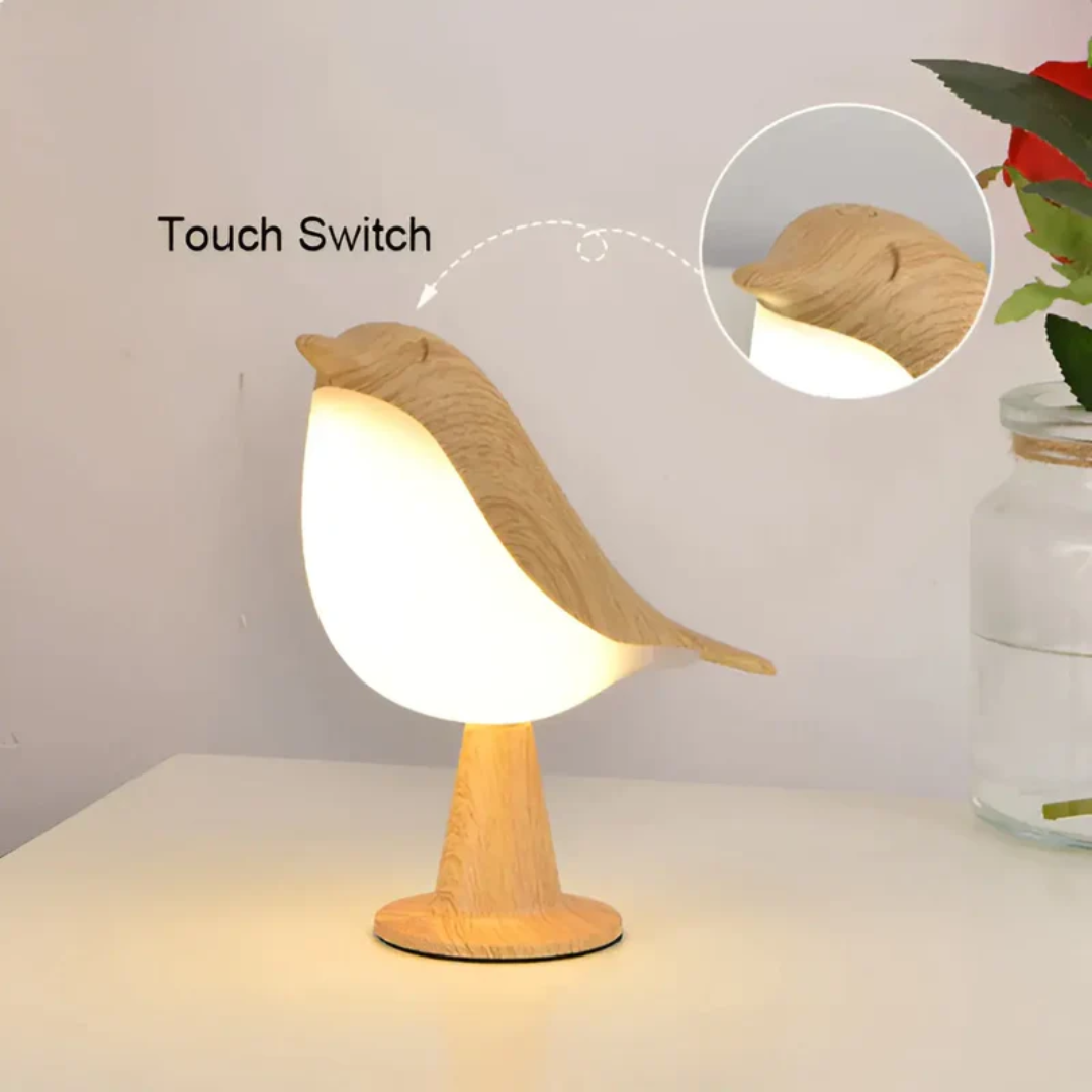 Modern LED bird-shaped lamp for home decor, featuring wireless operation and aromatherapy.