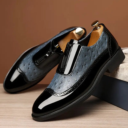 Men's fashionable slip-on dress loafers featuring a sophisticated design for versatile styling.