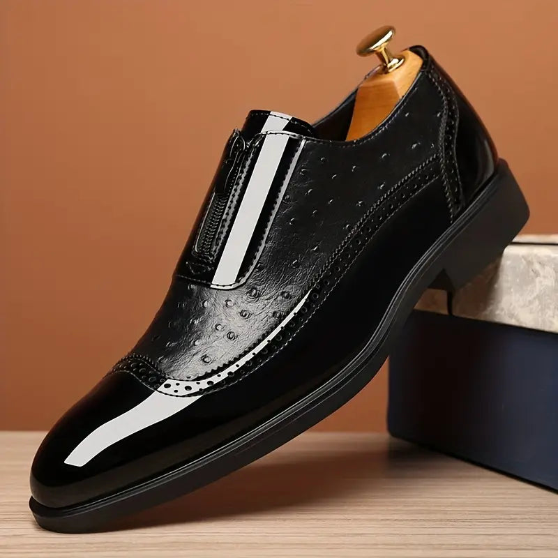 Close-up of a stylish men's slip-on dress loafer, showcasing quality and men's fashion.