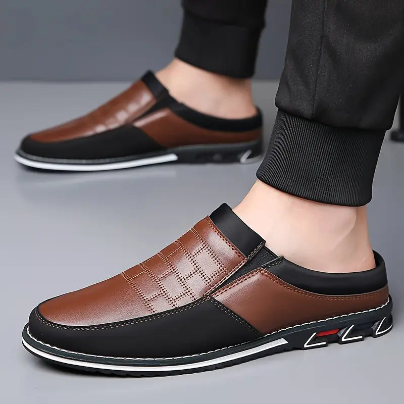 Easy-to-wear men's slip-on mules, a stylish and comfortable everyday footwear choice for versatile outfits.