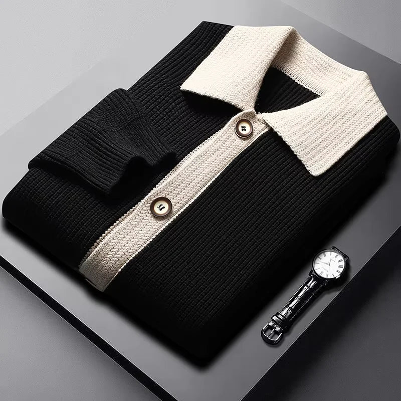 Versatile men's cardigan with deep pockets, ideal for smart casual or everyday winter wear.