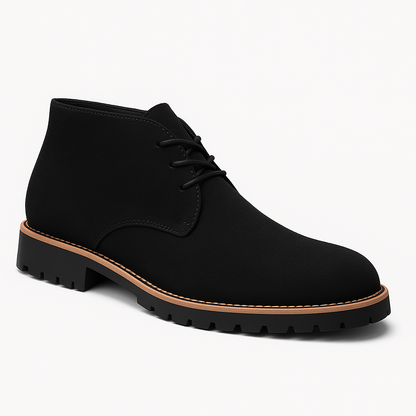 Comfortable brown leather men's chukka boots, perfect for versatile casual or dress wear. Classic style.