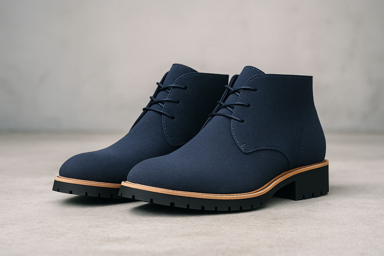 Men's chukka boots paired with jeans, showcasing stylish design, all-day comfort, and versatile casual fashion.