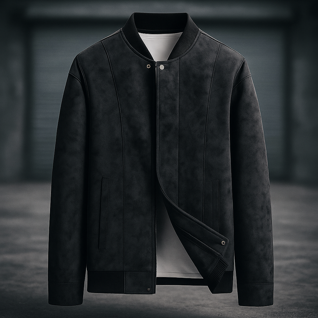 Versatile men's bomber jacket in coffee brown, a comfortable & classic outerwear piece.