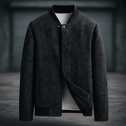 Versatile men's bomber jacket in coffee brown, a comfortable & classic outerwear piece.
