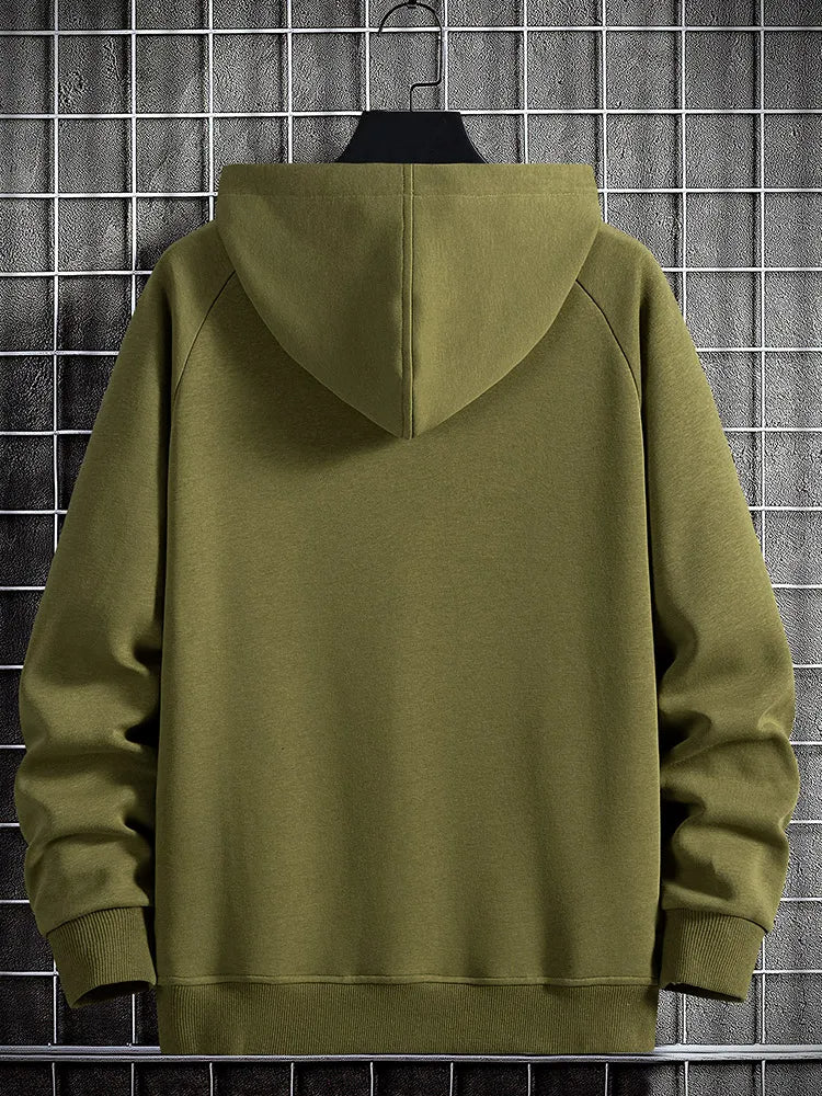 Black men's quarter-zip hoodie, offering ultimate comfort and utility for versatile everyday casual wear.