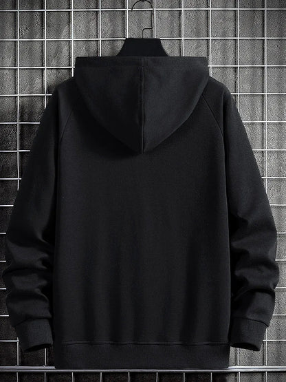Versatile men's quarter-zip hoodie, designed for comfortable everyday wear and stylish casual layering options.