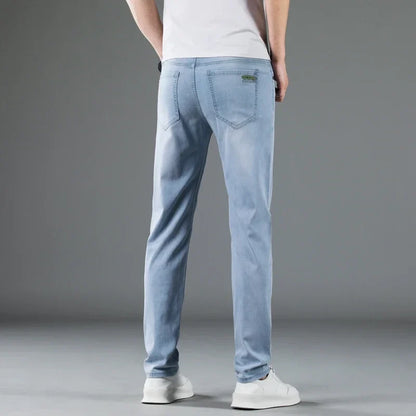 Versatile men's straight fit gray jeans, ideal for casual fashion and comfortable daily wear.
