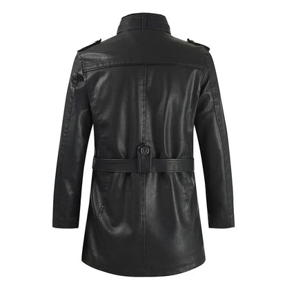 Black men's casual everyday jacket, comfortable and stylish outerwear. Features a durable zipper, great for versatile fashion.