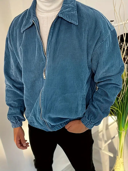 Stylish men's zip-front jacket in a modern fit, perfect casual outerwear for everyday wear.
