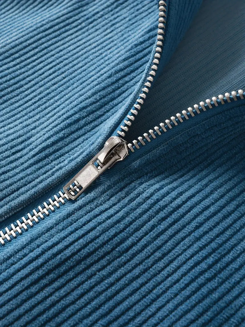 Black men's stylish zip jacket for everyday wear. Versatile casual outerwear, perfect for layering.