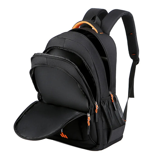 Interior view: Organized women's waterproof backpack with laptop sleeve & pockets for essentials.