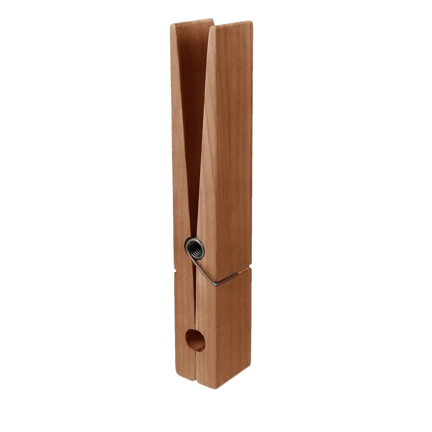 Durable oversized wooden towel clamp, a solid wood decorative hook for modern bathroom organization.