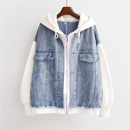 Comfortable white women's two-piece hoodie & jogger set, perfect for stylish casual and active wear.