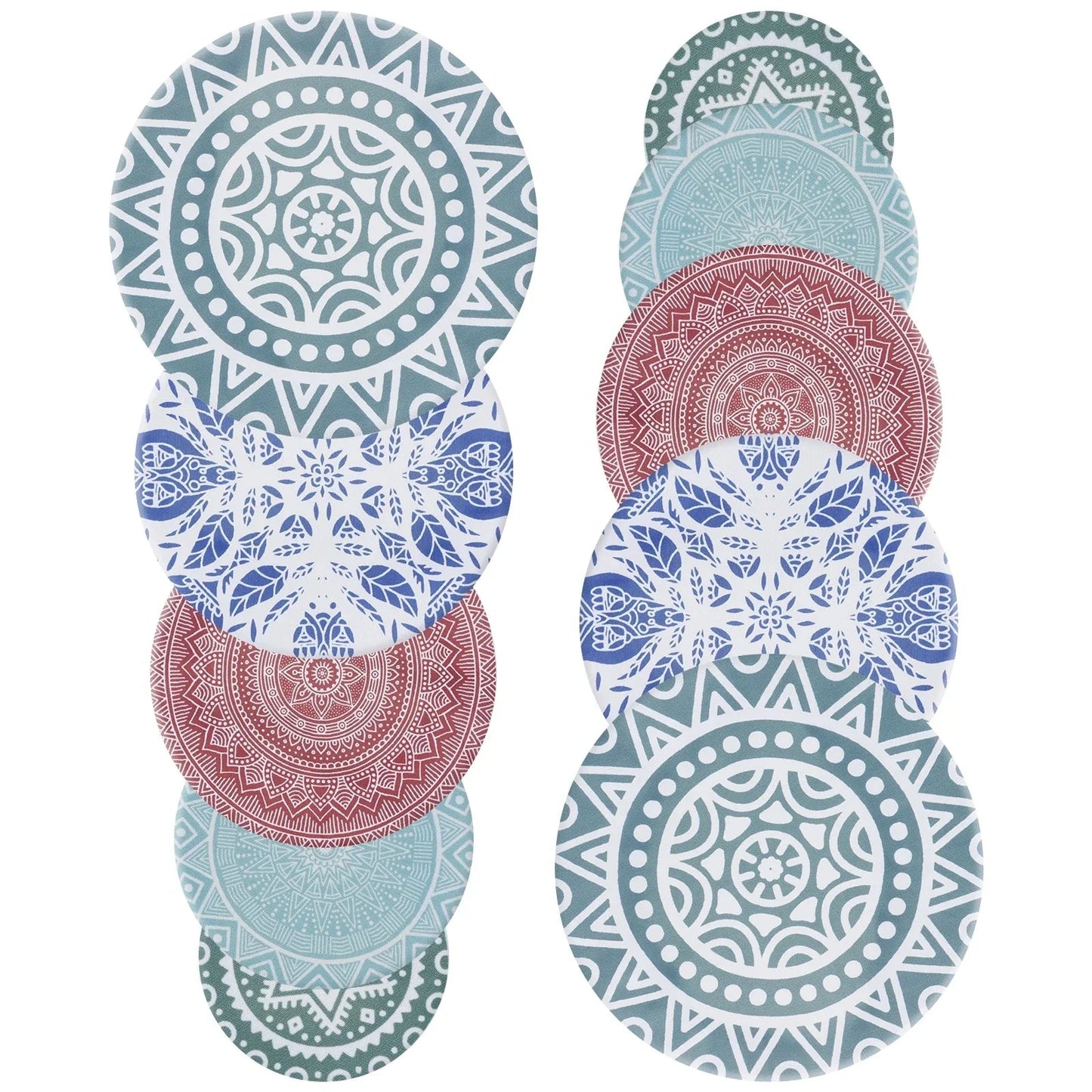 Maintain freshness with these stylish, reusable bowl covers, 10-piece set. Ideal for eco-friendly food storage.