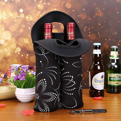 Versatile unisex wine tote, holds two standard bottles, great for BYOB restaurants & gifts.