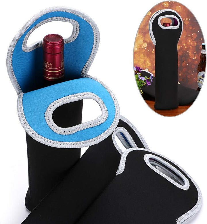 Lightweight insulated wine bag, securely fits two bottles, ideal for hikers & outdoor enthusiasts.