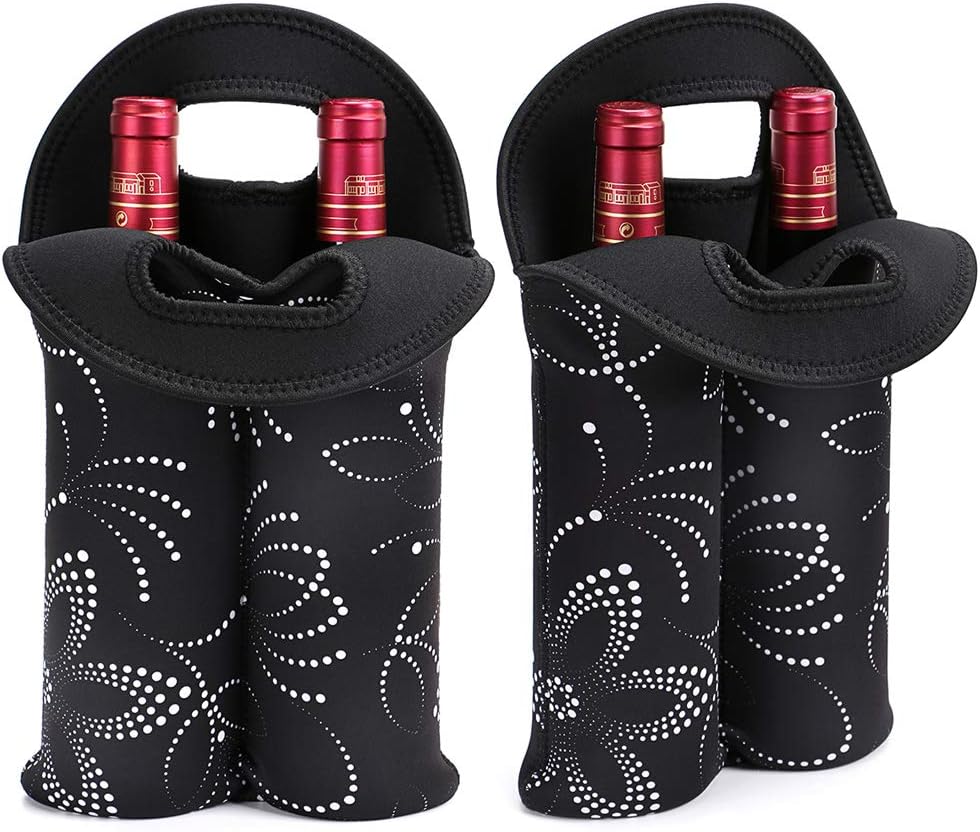 Protective 2-bottle wine tote, insulated for optimal chill, perfect for outdoor entertaining.