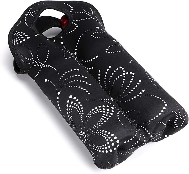 Gift-ready insulated wine carrier, fits two bottles, stylish and practical for any recipient.