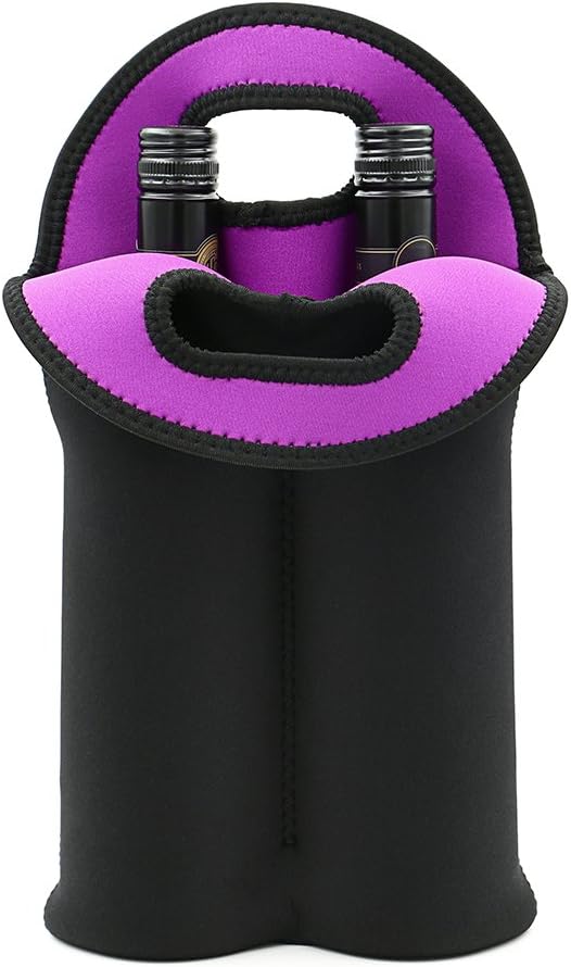 Essential insulated wine carrier bag, securely holds two bottles for any picnic or trip.