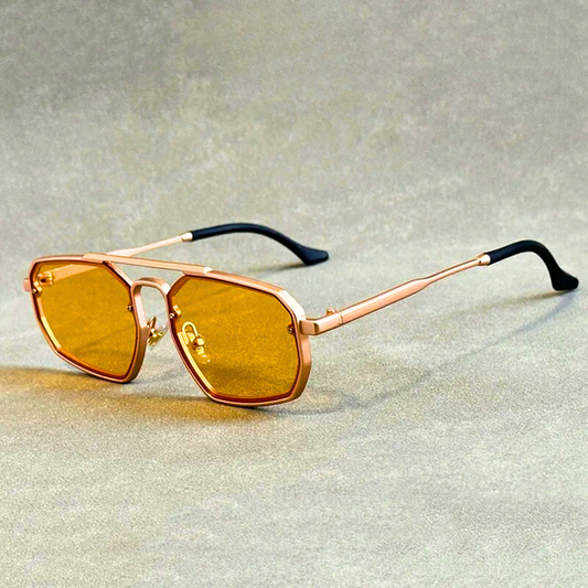 Stylish unisex modern geometric aviator sunglasses with UV protection for fashion & eye protection.