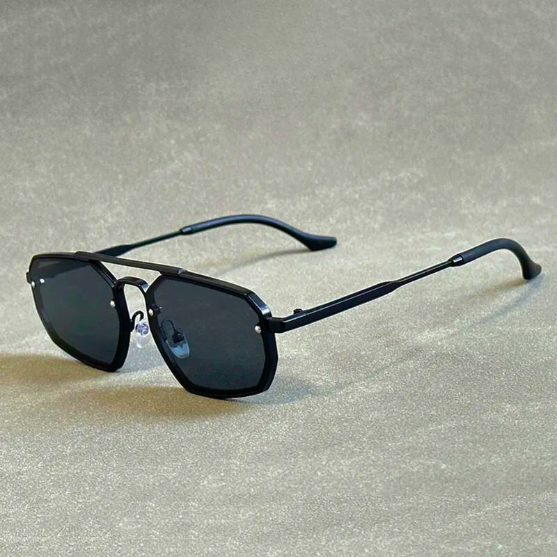 Fashionable geometric aviator sunglasses, unisex and lightweight, with full UV protection for all-day wear.