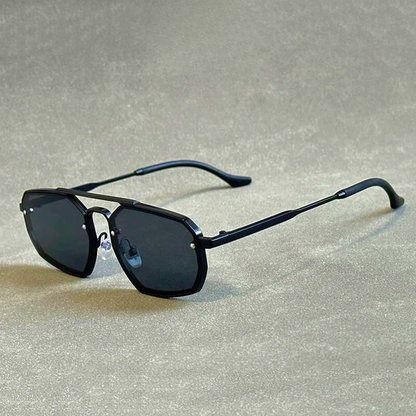 Fashionable geometric aviator sunglasses, unisex and lightweight, with full UV protection for all-day wear.