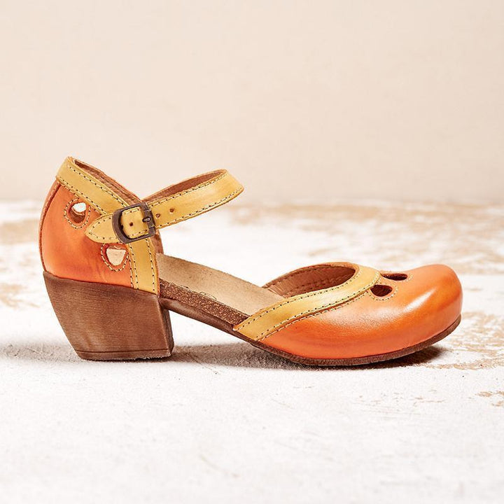 Comfortable women's open-toe sandals with a sturdy block heel and adjustable ankle strap for vacation.