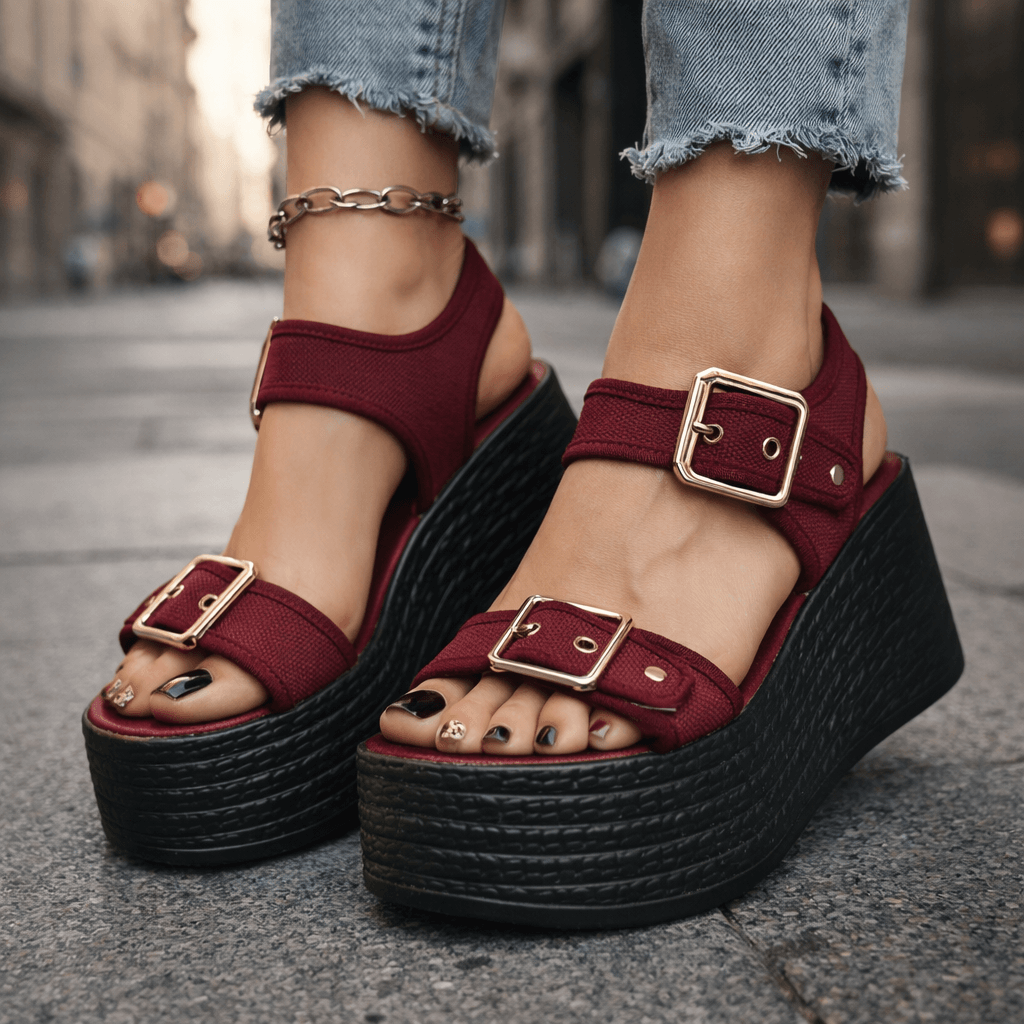 Versatile women's platform wedge sandals with adjustable straps, suitable for casual summer wear.