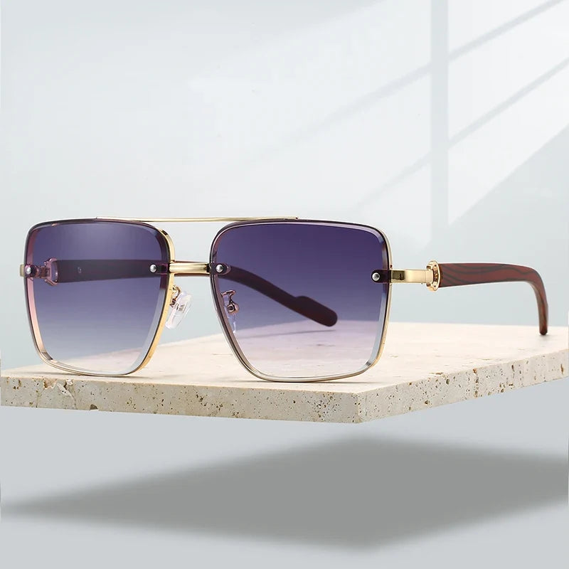 Women's Capri fashion eyewear with UV400 eye protection. Gold frame & gradient lenses for a chic, protected summer look.