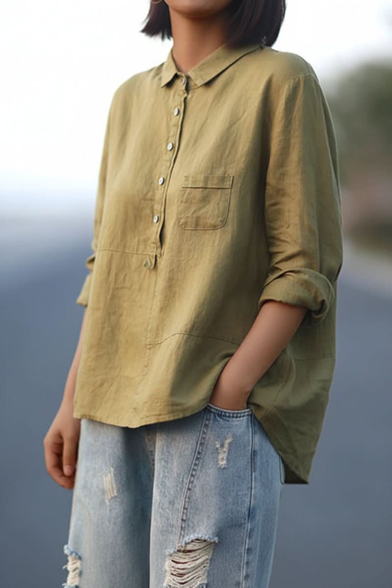 Stylish women's comfortable long-sleeve blouse, perfect for everyday casual wear.