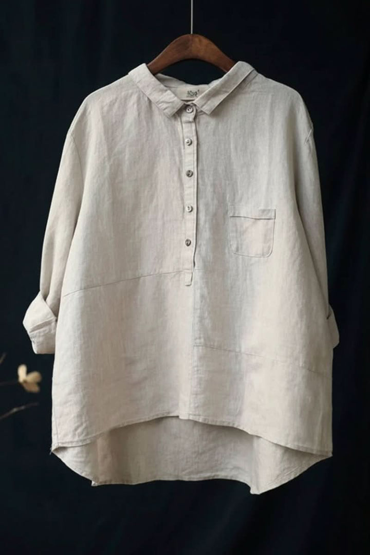 Versatile women's pullover blouse, a comfortable and stylish long-sleeve top for daily fashion.