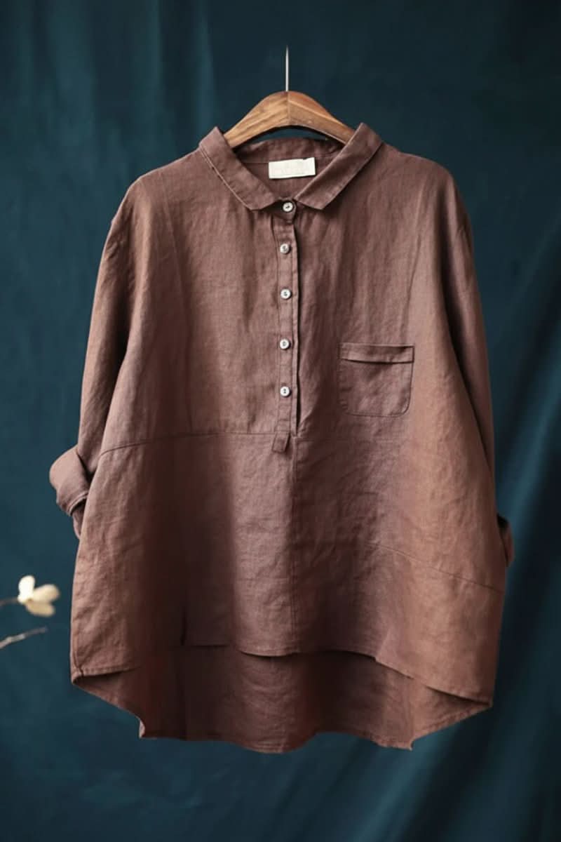 Elegant women's comfortable pullover blouse, a stylish long-sleeve top for modern everyday fashion.