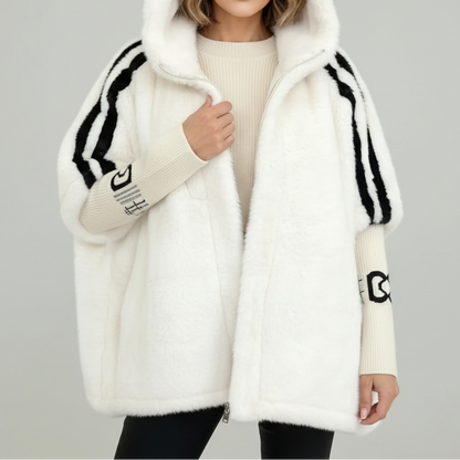 Cozy women's winter parka jacket, designed with a warm hood for ultimate cold weather comfort and stylish outerwear fashion.