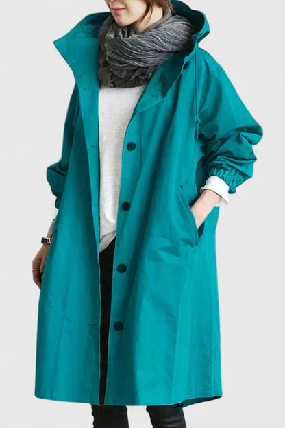 Stylish women's long sleeve coat, comfortable & weather-resistant. Perfect everyday fall fashion jacket.