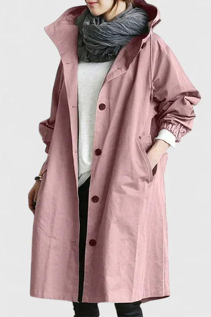Oversized fit women's comfortable coat. Stylish everyday outerwear, ideal for fall and winter fashion.